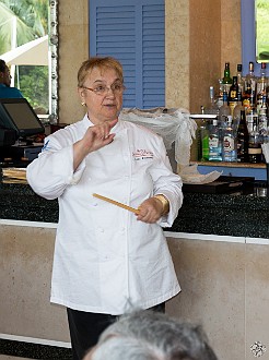 Lidia shows the candele ("candles") for the pasta course Jan 17, 2014 1:26 PM : Grand Cayman, Lidia Bastianich