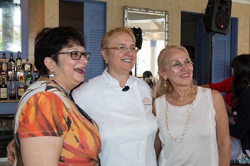 CaymanCookout2014Day1-066 Post-lunch photo-op with Lidia and new friend Marina Trejo who hails from Ridgefield, CT
