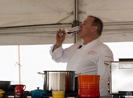 CaymanCookout2014Day2-031 One must always make sure that the master chocolatier is properly fueled....