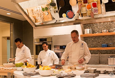 CaymanCookout2015Day3-009 Sunday morning started with a class held in the newly renovated demo kitchen on the 5th floor of the hotel. Rainer Zinngrebe, corporate head of food and...