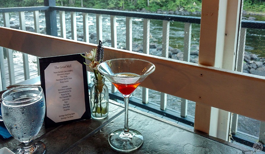 The Grist Mill-003 Drinks at the Grist Mill overlooking the Schroon River