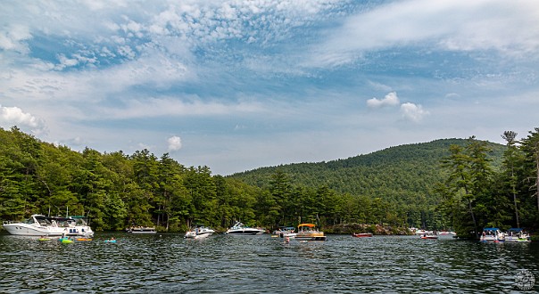 LakeGeorge2021-009 The various small islands around the Glen Island ranger station serve as campgrounds and shallows for day-boat-trippers to moor and hang out.