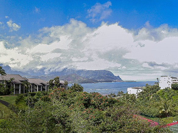 Hawaii2001-009 View of Hanalei Bay from our lanai