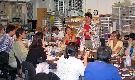 Oahu2004-006 Deb hosts weekly evening crafting sessions at her workshop