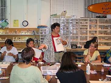 Oahu2004-007 Deb hosts weekly evening crafting sessions at her workshop