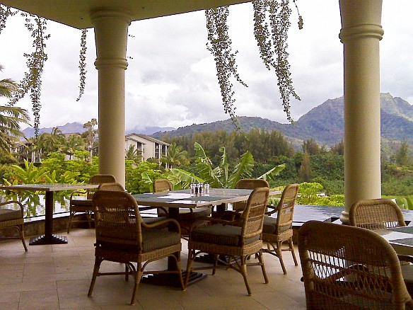 After another morning of golf, Max relaxed over lunch at the St. Regis May 12, 2010 1:51 PM : Kauai