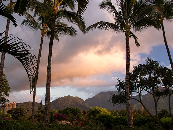 Sunday evening we got some nice color in the sky, even if it was too cloudy on the horizon for a good sunset. May 20, 2012 7:04 PM : Kauai