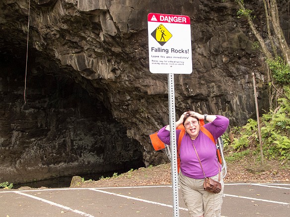 The Waikanaloa wet cave out by Ke'e Beach was now completely cordoned off with dire warning signs. Unfortunately, Max failed to heed the warnings and had to protect herself. May 12, 2013 4:53 PM : Maxine Klein