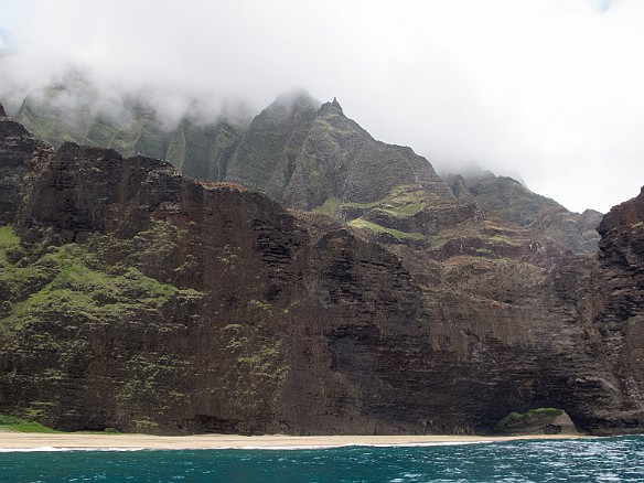 The two sections of Honopu Beach are separated by this archway that was used during the filiming of Six Days Seven Nights. May 14, 2013 8:53 AM : Kauai