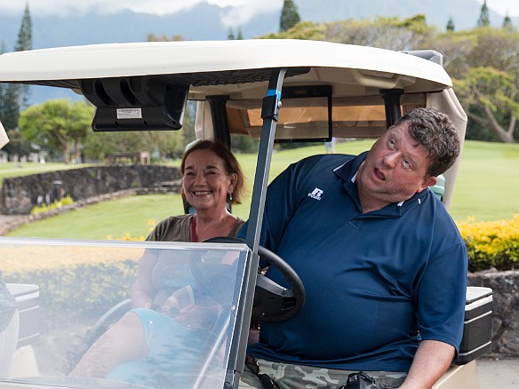 Billy gets remedial lessons on driving a golf cart, good preparation for the retirement community May 21, 2015 5:19 PM : Becky Laughlin, Billy Laughlin, Kauai : Debra Zeleznik,David Zeleznik,Jawea Mockabee,Maxine Klein,Mary Wilkowski