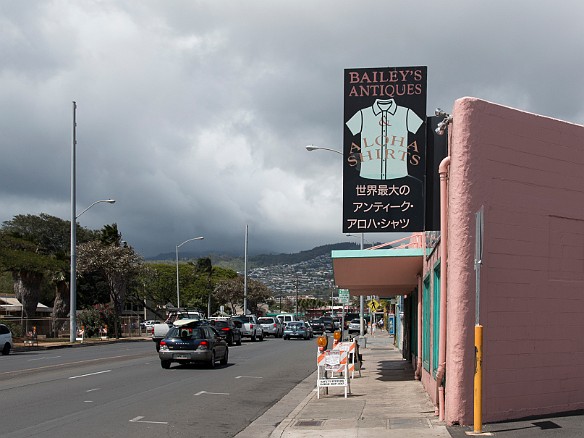 Ah yes,  Bailey's Vintage Aloha Shirts . Visited by Tony Bourdain, it is definitely a unique stop on Kapahulu. May 8, 2015 2:19 PM : Oahu