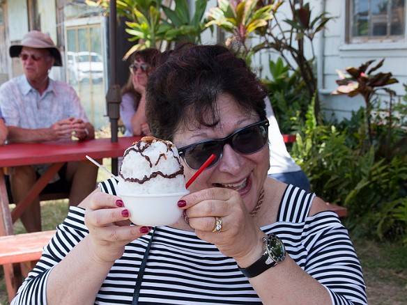 After twenty years, I thought we knew the best shave ice on Kauai... but we were wrong. Wailua Shave Ice makes all of their own organic syrups and the consistency of the ice was amazing. Max shows of Da Almond Joy with coconut milk, nutella, almonds, and roasted coconut flakes. May 26, 2016 2:05 PM : Maxine Klein