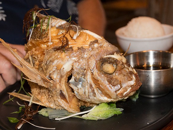 Billy's whole fried Tai Snapper. It was giving Billy the eye, so he ate them. May 19, 2017 6:54 PM