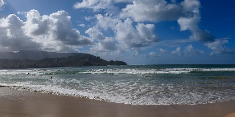 Kauai 2019-035 Even during the half hour we were checking out the conditions, we could tell the surf was picking up. The lifeguards were warning all families that currents...