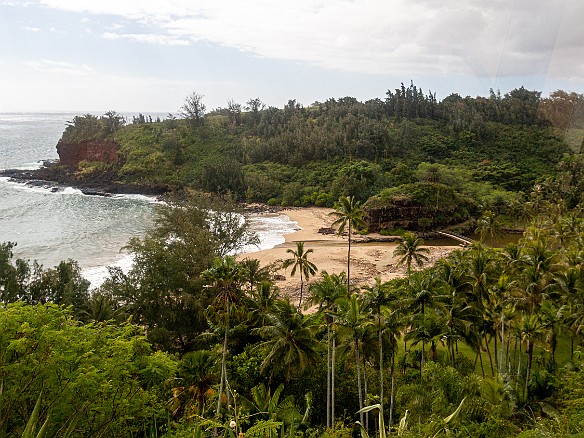 Kauai-072 The tour bus takes you from the visitor center to the center of the gardens themselves. Along the way are spectacular views of the Lawai Kai beach once owned by...