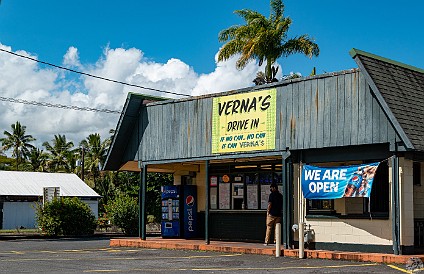 HiloVolcano-004 Drive-in local-style at Verna's with their take on the classic Hawaiian pidgin philosophy 