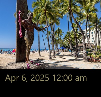 Oahu-005 Time to enjoy our surroundings, we spent yesterday doing something we never do, behave like tourists and wander around Waikiki 🩴🌴🌊 🏖️ 🏄♂️ The Duke...