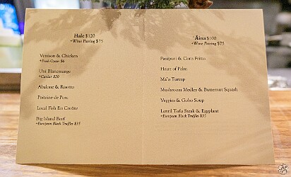 Oahu2025-026 We booked the chef's counter which seats only 8 and which offers only one of two tasting menus to choose from. Diners at the several other regular tables can...