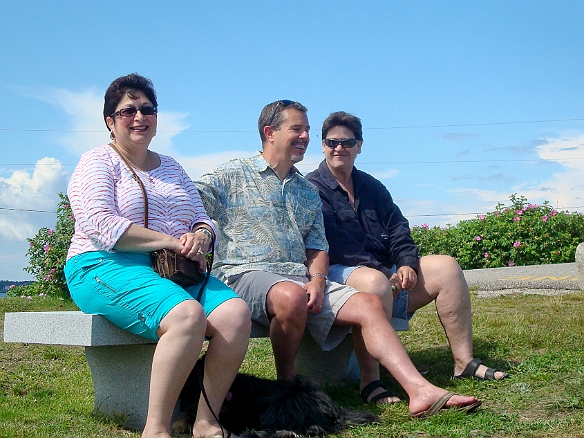 Pausing for a rest across from the lighthouse before we get back into the car for the final short stretch to Kennebunkport Jul 1, 2011 3:31 PM : David Zeleznik, Josie, Maine 2011, Maxine Klein