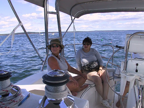 Becky and Max making sure that the autopilot is working Sep 4, 2004 1:09 PM : Becky Laughlin, Maine, Maxine Klein