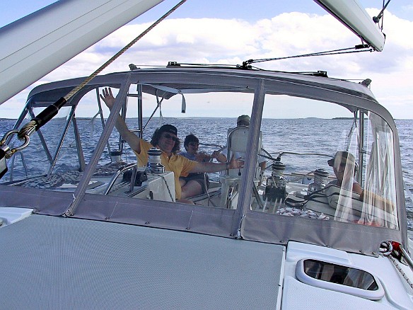 Bill tells his fish story Sep 4, 2004 1:15 PM : Becky Laughlin, Billy Laughlin, Maine, Maxine Klein