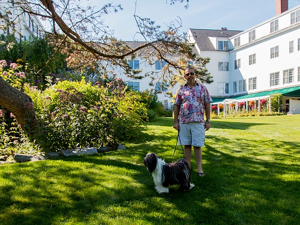 Daddy and Sophie strolling the inn's back lawn Sep 4, 2015 3:31 PM : David Zeleznik, Sophie