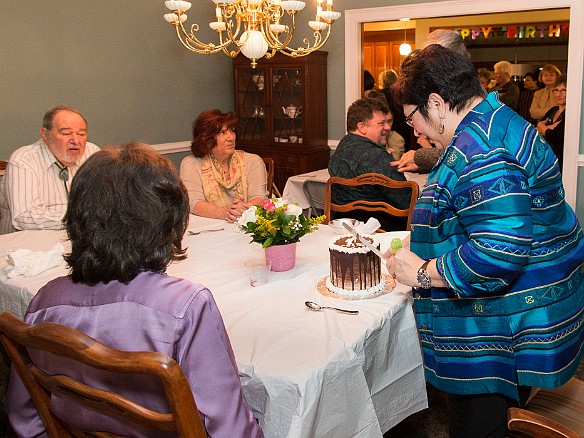 After wiping away the tears, Max cuts the cake Mar 5, 2016 8:41 PM : Lynn Lavender, Maureen Beurskens, Maxine Klein, Reivan Zeleznik