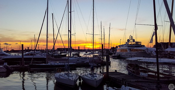 Newport2014-017 View from our dockside table as the sun was going down, real nice!