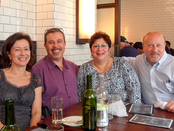 Max's step-brother, Robbie joined us in the city for a Sunday morning brunch at The Smith on Broadway Mar 24, 2013 12:12 PM : David Zeleznik, Maureen Beurskens, Maxine Klein, New York City, Robbie Strasser