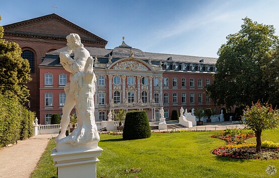Trier2025-008 The gardens of the Trier Electoral Palace. The Archbishop of Trier was one of the seven powerful princes and archbishops who held the exclusive right to elect...