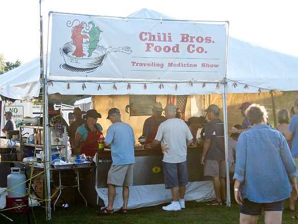 The Chili Brothers are going full blast with the longest lines of any other vendor Sep 5, 2010 6:58 PM : Chili Brothers, Rhythm and Roots 2010