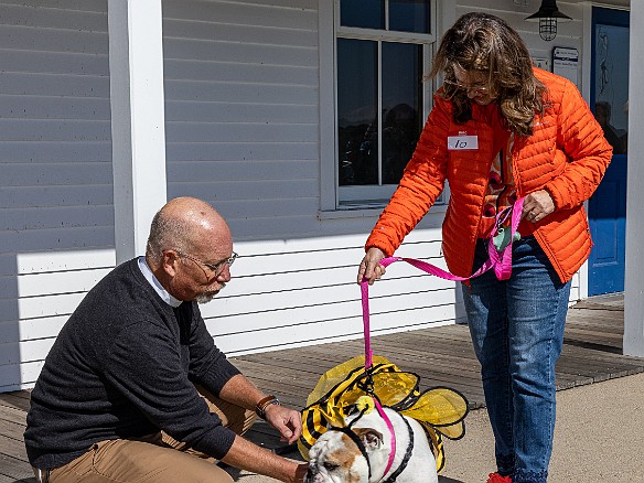 DogsOnTheDock2022-029 The new minister of the First Congregation Church of Essex, the Rev. Dave Stambaugh, blessed the dogs.