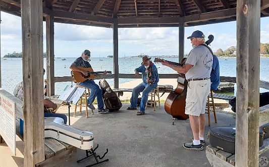 StonyCreekPickingAndWedding-001 Tuesday picking at the Stony Creek Beach gazebo with Rick Crossman, John Lawrence, Don Snyder, and Frank Fettes