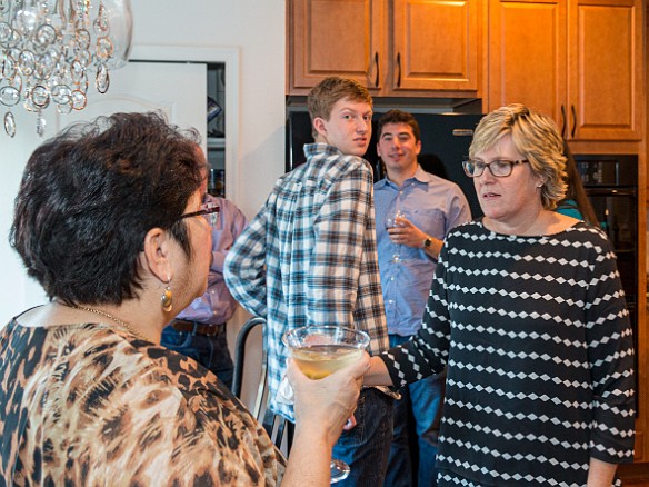 Thanksgiving2015-001 Max, Sam Beson, Steven Berzon, and Karen Beson enjoying pre-meal cocktails