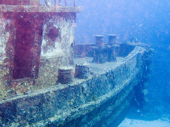 Friday morning's first dive was the wrecks of the Marie L and the Pat. The Marie L was a drug running boat and the Pat was a tugboat. They were sunk side by side just west of Cooper Island. Feb 2, 2007 9:42 AM : BVI, Diving, Virgin Gorda 2007-02