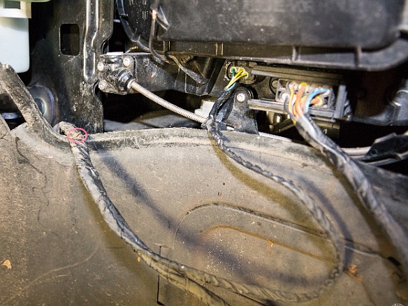 Z4HeadlightRepair2016-002 There was plenty of slack to pull out the headlight cable and you can see where the insulation was cut through and the wires shorted by rubbing against that...